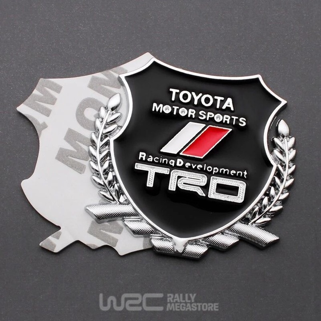 EMBLEME BOUCLIER LOGO TOYOTA TRD SILVER